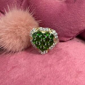 💚Russian Chrome Diopside Heart Ring💚